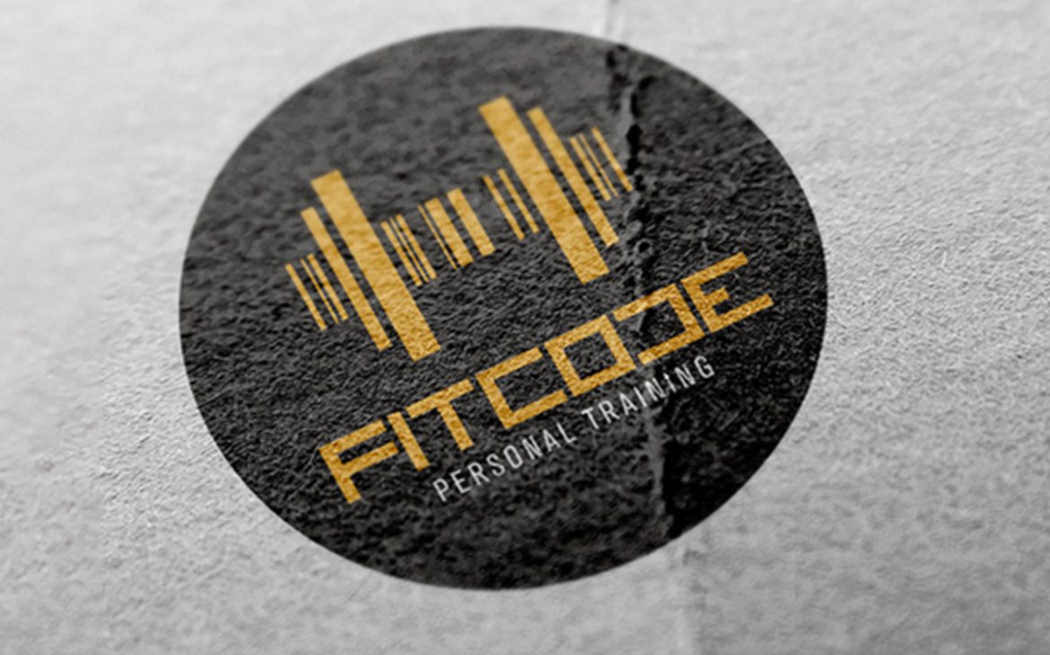 Fitcode Logo design mockup.
